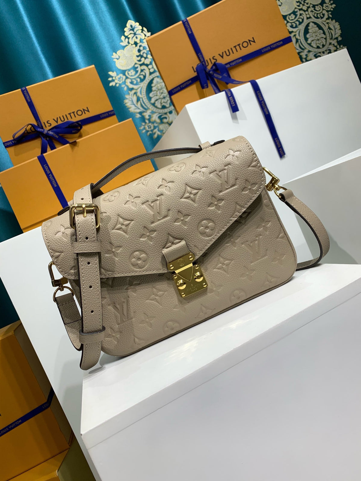 Louis Vuitton Monogram Empreinte Pochette Métis Cognac Bags
