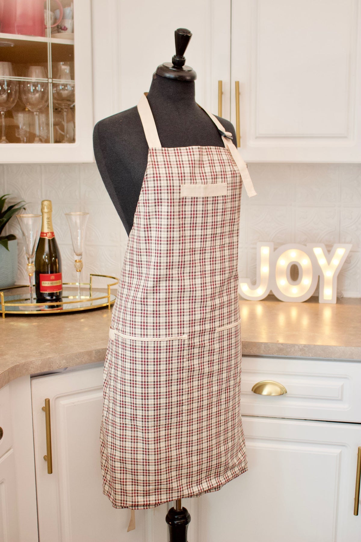 The Boyfriend Apron in Tan/Christmas apron