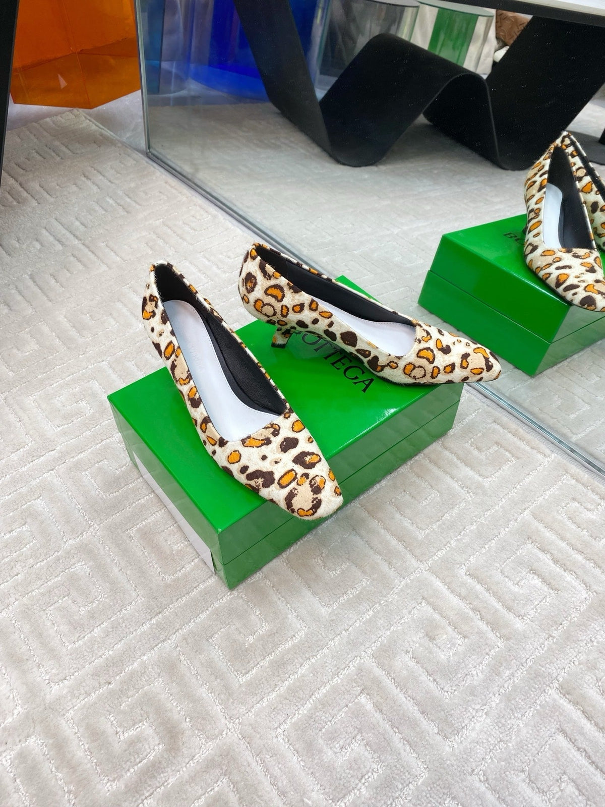BOOGIE JAGUAR-PRINTED CALF HAIR PUMPS 45 MM LEOPARD PATTERN