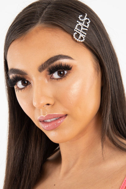 Silver Diamante Girls Slogan Hair Slide - Azelia