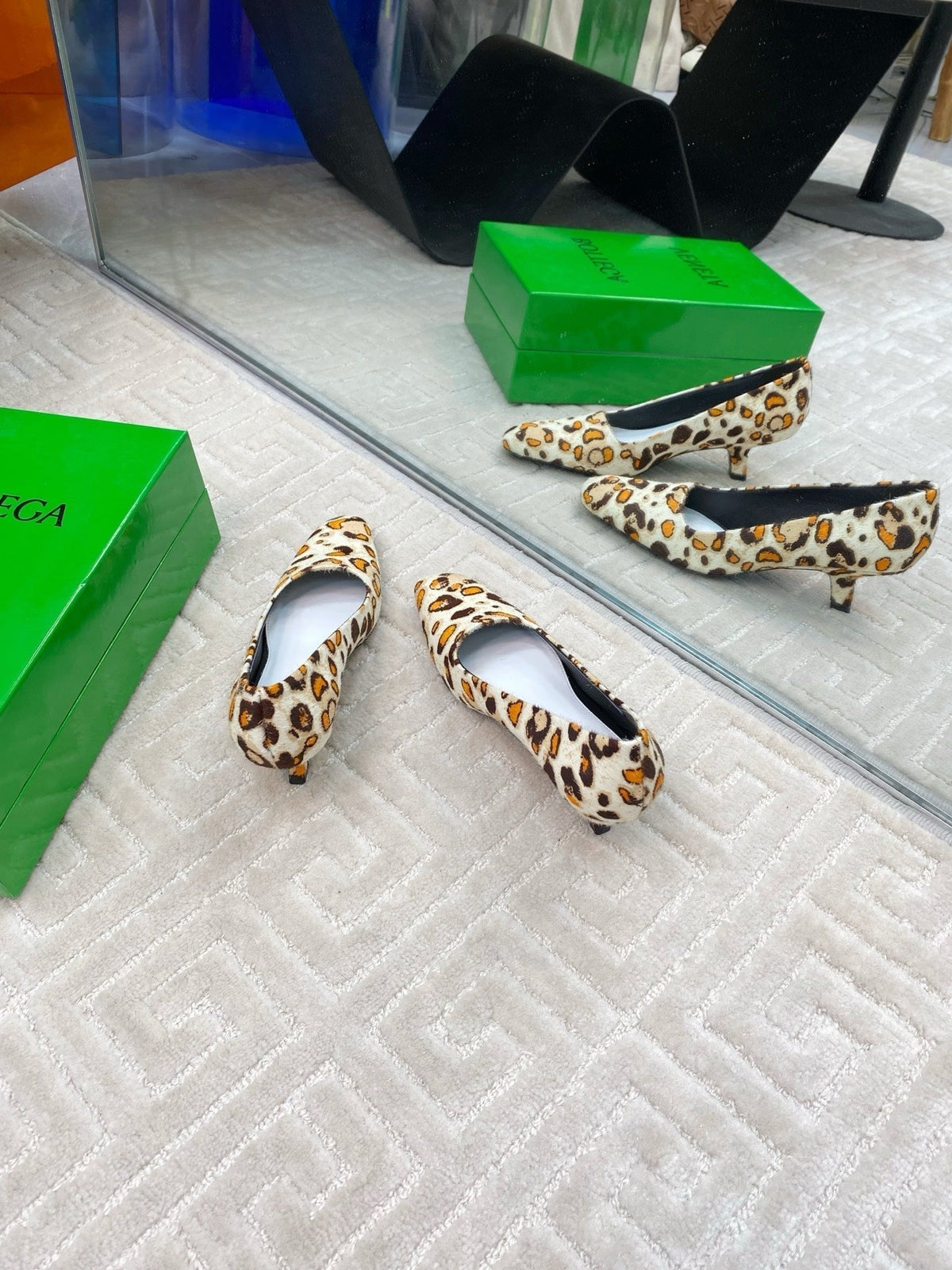 BOOGIE JAGUAR-PRINTED CALF HAIR PUMPS 45 MM LEOPARD PATTERN